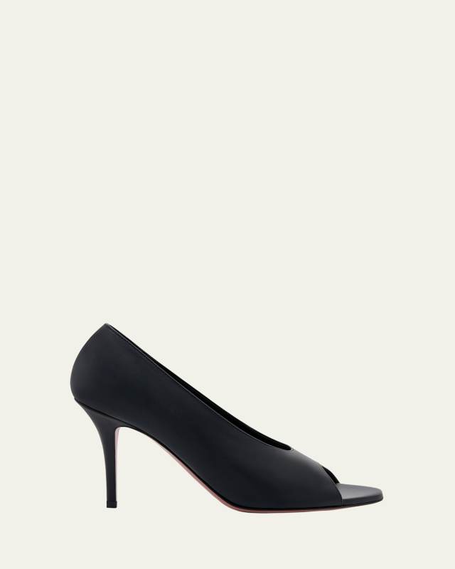 Julianne Peep-Toe Leather Pumps